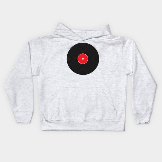 Retro Vinyl Record Kids Hoodie by edwardecho